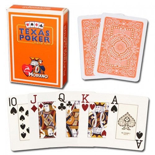 Modiano Texas Poker Orange Cards