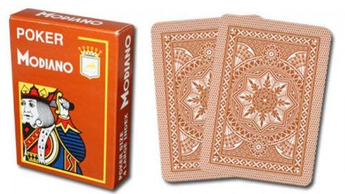 Modiano Jumbo Index Brown Poker Cards