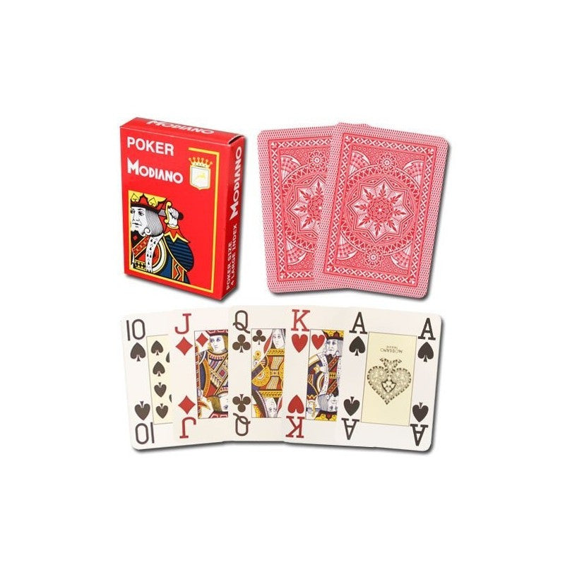 Modiano Jumbo Index Red Poker Cards